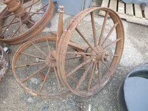 lot 153 image: 2 Vintage Wagon Wheels
