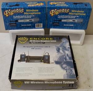 lot 38 image: (1) Nady Systems Encore II (2) Pignose  Wireless Microphones