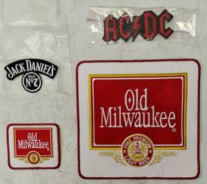 Jack Daniels, AC DC, Old Milwaukee Patches (View Photo)