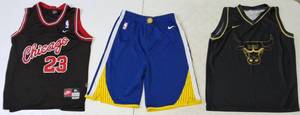 lot 56 image: Chicago Bulls Shirts & Golden State Warriors Shorts (View Photos)