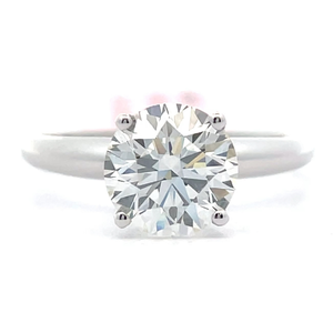 Classic 2 Carat Diamond Round Solitaire Ring in 14k White Gold w/ EGL Card *VIDEO*