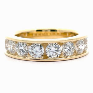 lot 5 image: NEW  3.50 Carat Diamond 34 Eternity Channel Ring in 14k Yellow Gold VIDEO