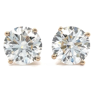 lot 6 image: NEW 3 Carat Diamond Round Solitaire Martini Stud Earrings in 14k Yellow Gold w EGL Card VIDEO