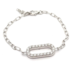 lot 17 image: Modern 1.25 Carat PavDiamond Paperclip Bracelet VIDEO