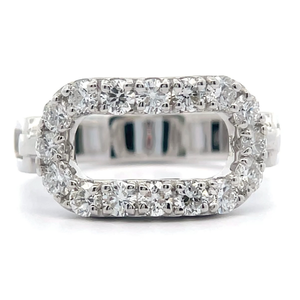 lot 18 image: NEW 1.07 Carat PavDiamond Paperclip Halo Ring VIDEO