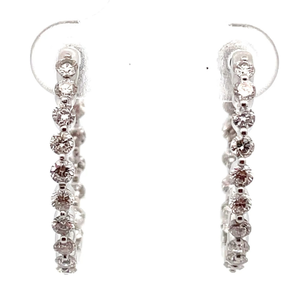 lot 21 image: NEW 1.46 Carat Diamond Inside-Out Round Hoop Earrings VIDEO