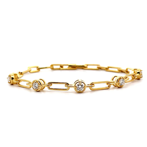 lot 22 image: NEW 0.75 Carat Diamond Paperclip Chain Bracelet VIDEO
