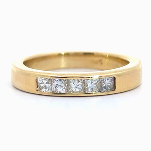 lot 28B image: 0.50 Carat Diamond Ring, 5 Matching in 14k Yellow Gold, Great for Everyday  $2900 Retail VIDEO