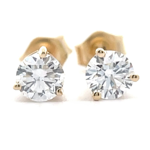 lot 32 image: NEW 0.50 Carat Diamond Round Brilliant Solitaire Stud Earrings in 14k Yellow Gold w EGL CARD VIDEO