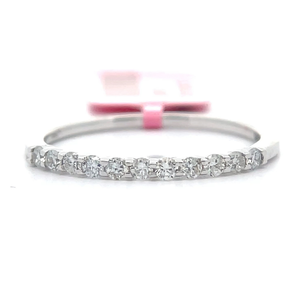 lot 36 image: NEW 0.25 Carat Diamond Quarter Eternity Slim Stacking Ring in White Gold VIDEO