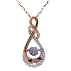 lot 38 image: PavDiamond in Motion Infinity Symbol Love Knot Pendant in Two-Tone VIDEO