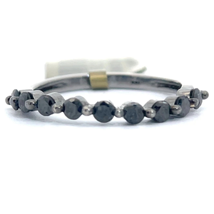 lot 47B image: 0.52 Carat Fancy Black Diamond Semi-Eternity Slim Stacking Ring in Black Gold VIDEO
