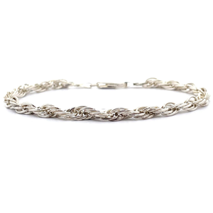 lot 54B image: ITALIAN Brightly Polished Twisted Rope Chain Bracelet or Anklet VIDEO