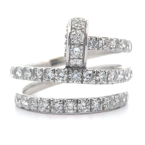 lot 15 image: NEW 3 Carat PavDiamond Spherical Coiled Wrap Ring VIDEO