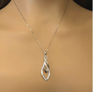 lot 36B image: Mothers Day - 0.25 Carat PavDiamond Infinity Symbol Pendant in 14k White Gold VIDEO
