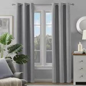 lot 12 image: Lot of LiGHTSOUT with EnerShield Technology Fairfax Black 38 in. W x 95 in. L Grommet 100% Blackout Curtain (Single Panel) Customer Returns See Pictures