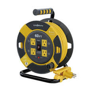 Link2Home 60 ft. 14/3 Extension Cord Storage Reel with 4 Grounded Outlets and Overload Circuit Breaker Customer Returns See Pictures