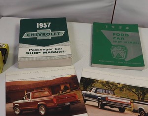 lot 30 image: 1957 and 1955 Ford and Chevy Shop Manuals
