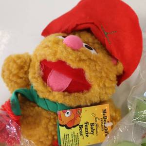 lot 57 image: Vintage lot of McDonalds stuffed toys in original plastic - Includes Fozzy, Kermit and Ms. Piggy