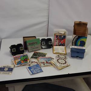 lot 62 image: 3 VINTAGE VIEWMASTERS  Includes tons of image reels in original boxes