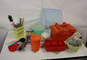 lot 71 image: TUPPERWARE COLLECTION &  ZINC LIDS & more