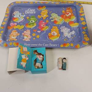 lot 92 image: Bears Bears Bears - Care Bears Lap Tray - NIB Bear Bank - Frozen Charlotte Dolls