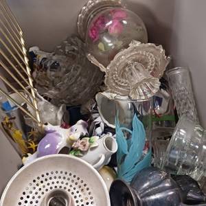lot 130 image: Collectible assortment of glass - silver plate, etc.