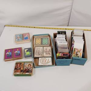 lot 94 image: Large Collection of Vintage Playing card - sports cards, too.