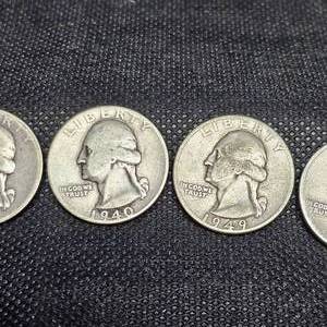 (6) 1950's Washington 25c