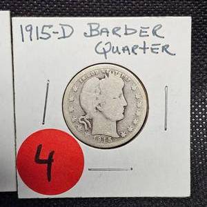 (3) 1915-D, Barber 25c
