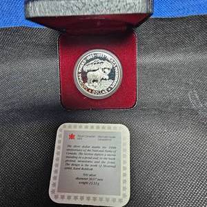 lot 9 image: 1985 Canada Silver Proof Dollar(Moose)