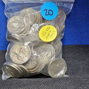 lot 20 image: Lot of 100 Jefferson Nickels (1940s & 1950s), No Silver