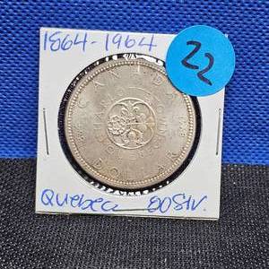 lot 22 image: Quebec Centenial Dollar, 80% Silver