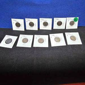 lot 31 image: (10) Buffalo Nickels, All 1936