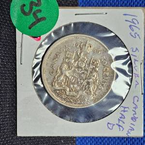 lot 34 image: 1965 Canada Silver Half Dollar