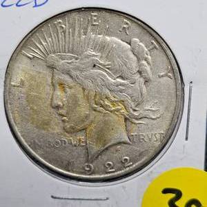 lot 39 image: 1922-D Peace Dollar