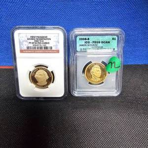 lot 72 image: George Washington Ultra Cameo and James Monroe, PF69