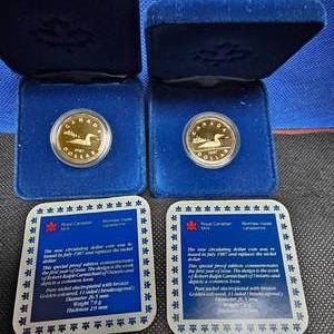 lot 78 image: (2) Canada Loonie $ Proof