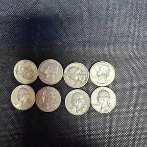 lot 58 image: (8) 1960s Washington  25c
