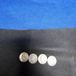 lot 59 image: (4) 1930s Washington 25c