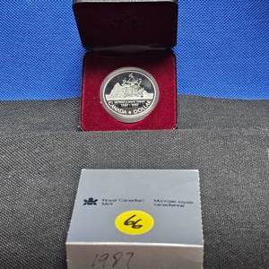 lot 66 image: 1987 Tri-Centennial Canada Dollar Proof, Silver , Davis Straight