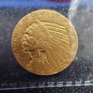 lot 86 image: 1912 Indian Head $5 Gold Coin XF