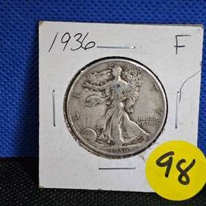 lot 98 image: 1936 Walking Liberty Half Dollar, Fine