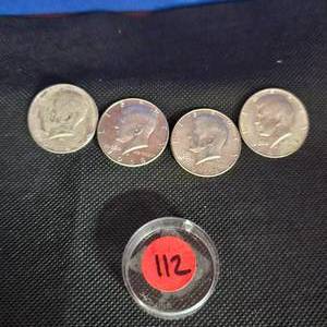 lot 112 image: (4)Kennedy Silver Half Dollar, 1968