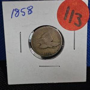 lot 113 image: 1858 Flying Eagle Cent