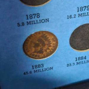 lot 117 image: (20) Indian Head Cents with Book