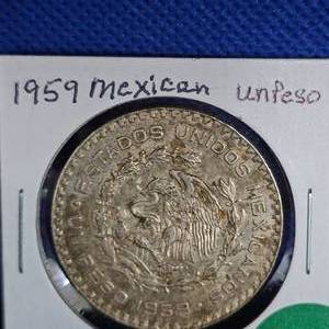 lot 120 image: 1959 Mexico Un Peso, Silver