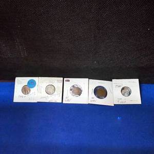 lot 127 image: (5) Indian Head Cents