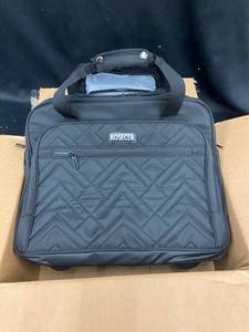 lot 29 image: Rosecer Quilted Black Rolling Tote Bag with Wheels