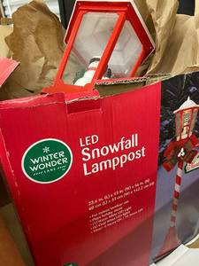 lot 31 image: Winter Wonder Lane LED Snowfall Lamppost with Snowman